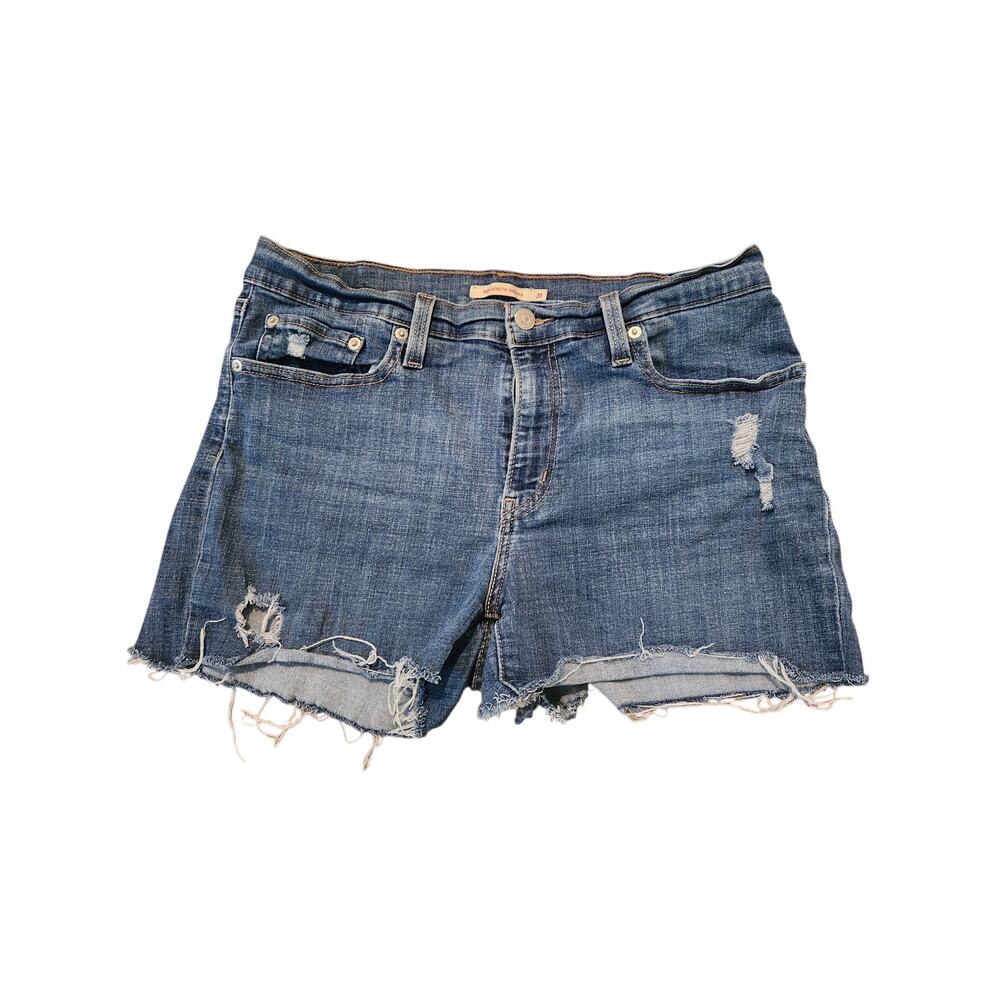 Levi's women's 31 distressed denim cut off shorts